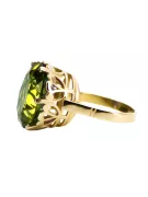 Peridoto amarillo Oro amarillo de 14 quilates Anillo Joyería vintage vrc130y